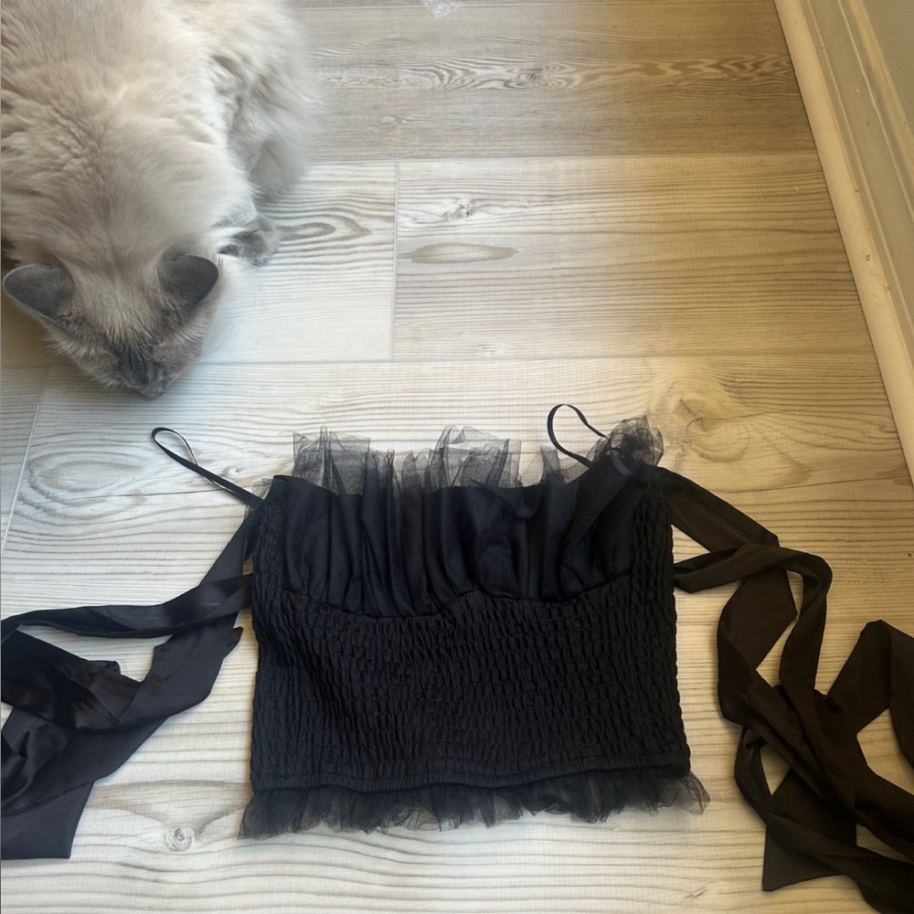 Elegant Black Ruffle Top